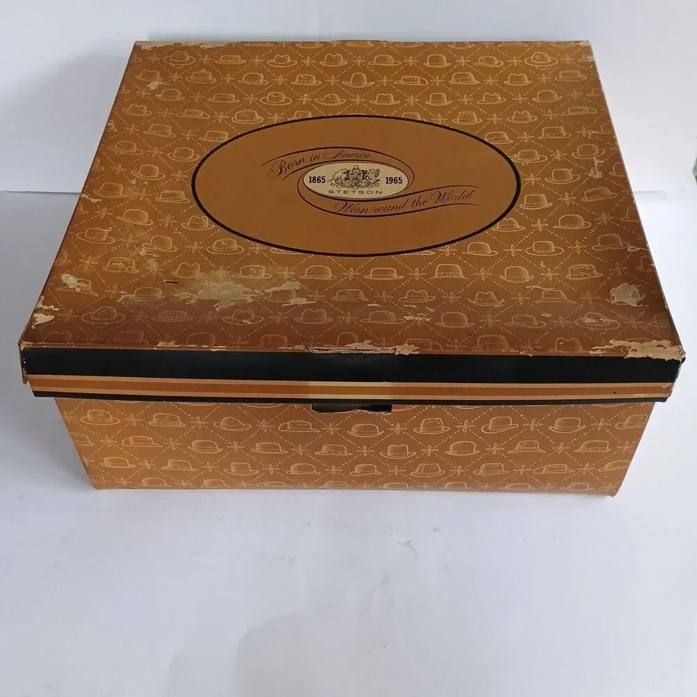 Vintage Stetson Cardboard Storage Hat Box With Ring (BOX ONLY)